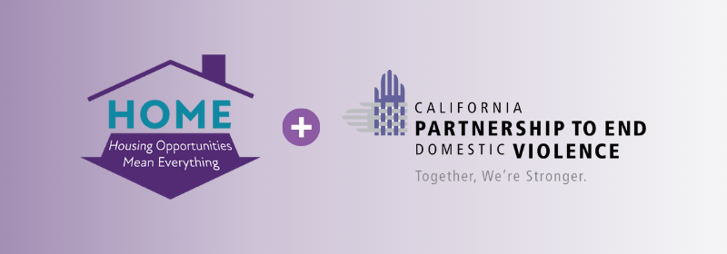 HOME (Housing Means Everything) Cohort logo + CPEDV logo