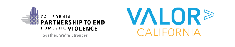 Logo of the California Partnership to End Domestic Violence and VALOR